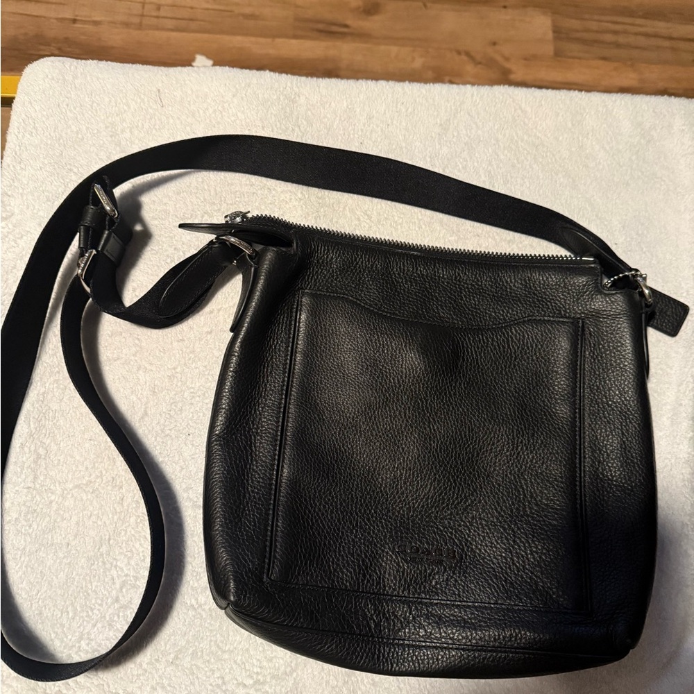 Coach mens calfskin leather messenger bag. Never worn.